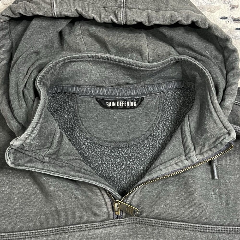 Carhartt RAIN DEFENDER 1/4 Zip Hoodie Men's Sz L Gray Heavyweight 100617 Faded - Picture 3 of 12